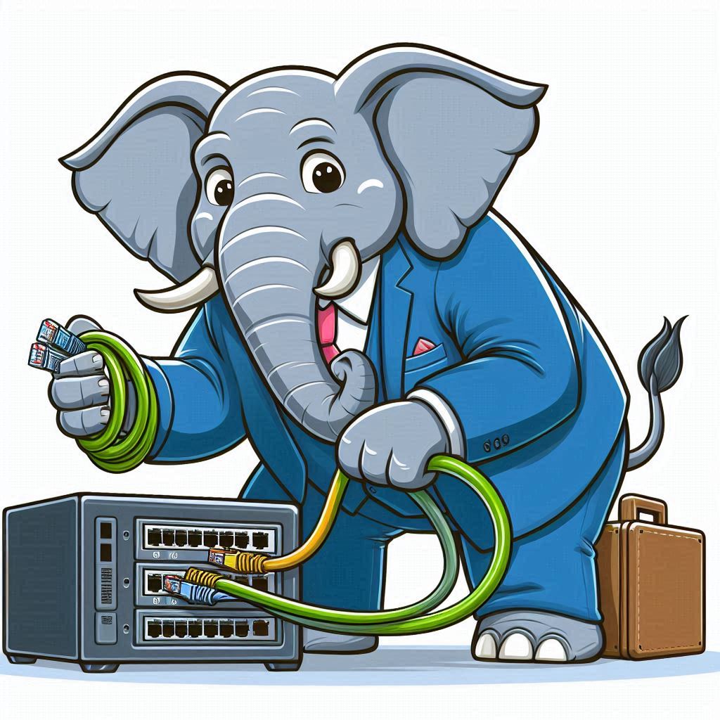 elephant fixing the internet